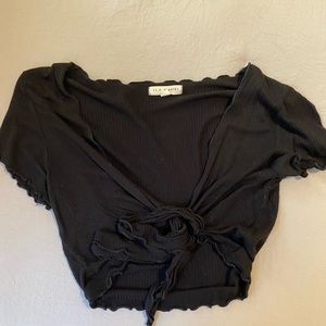 Tie front crop shirt